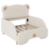 YOOCOZZ Adjustable Twin XL Size Upholstered Wood Sofa Bed with Bear-Shaped Headboard - Beige - 4 of 4