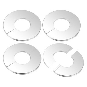 Unique Bargains 304 Stainless Steel Self-Adhesive Round Durable Faucet Escutcheons 4 Pcs - 1 of 4