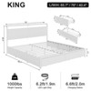 WOWLIVE Queen/Full/King Size Bed Frame with 4 Drawers, Modern bed with LED Light and Charging Station, Storage Headboard, HB00 - 2 of 4