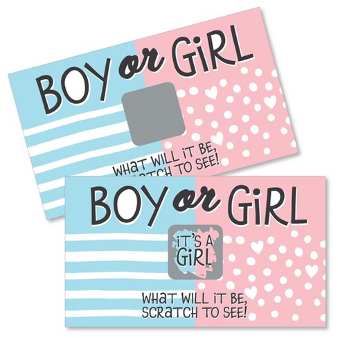 Big Dot Of Happiness Girl Baby Gender Reveal - Team Boy Or Girl Party Game  Scratch Off Cards - Baby Shower Game - 22 Count : Target