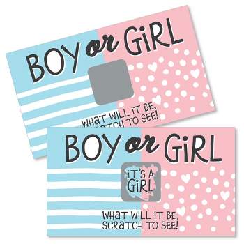 Big Dot of Happiness Girl Baby Gender Reveal - Team Boy or Girl Party Game Scratch Off Cards - Baby Shower Game - 22 Count