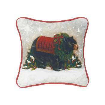 C&F Home 8" x 8" Woodland Bear Petite  Size Printed Petite  Size Accent Throw  Pillow
