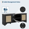 Rattan TV Stand Fits TVs Up to 65 Inches, Farmhouse Entertainment Center with Cabinets and Open Shelves, Wooden Media Console Table for Living Room - 4 of 4