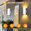 DAKAFUL 2-Pack Outdoor Wall Light Fixtures with LED Bulbs, Rustproof Aluminum Up Down Lights for House, Porch, Garage Black - 3 of 4