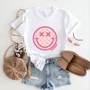 Simply Sage Market S.W.Smiley Pink Checker Smiley Face Short Sleeve Tee - 3 of 4