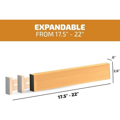 Adjustable Natural Bamboo Drawer Dividers 4-Pack