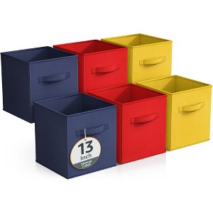 Sorbus 6 Pack 13 Inch Foldable Storage Cubes with Handles- for Organizing Home, Shelves, Nursery, Playroom, Closet and More - 1 of 4