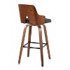 Set of 2 Stella Barstools Walnut/Charcoal/Black - LumiSource: Mid-Century Modern Counter Height, Footrest - 4 of 4