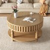 KTMBDW Round Coffee Table with Storage,Mid Century Modern Coffee Table for Living Room,31.5" Small Fluted Center Table,Home Small Space - 4 of 4