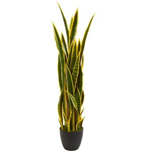 Nearly Natural 4-ft Artificial Sansevieria Snake Plant - 1 of 2