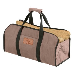 WHITE DUCK Tote Shape Canvas Firewood Log Carrier Waxed Heavy-Duty Collapsible Tote with Handles for Wood, Gear, or Tools - 1 of 4