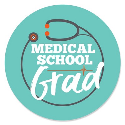Big Dot of Happiness Medical School Grad - Doctor Graduation Party Circle Sticker Labels - 24 Count