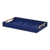 Cheung's Ausel Crinkled Gloss Pattern Tray with Gold Handles - Blue - 4 of 4