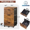 GALAXHERO  3 Drawer Rolling File Cabinet with Lock, Wood Filing Cabinet fits Letter / A4 Size for Home Office - 2 of 4