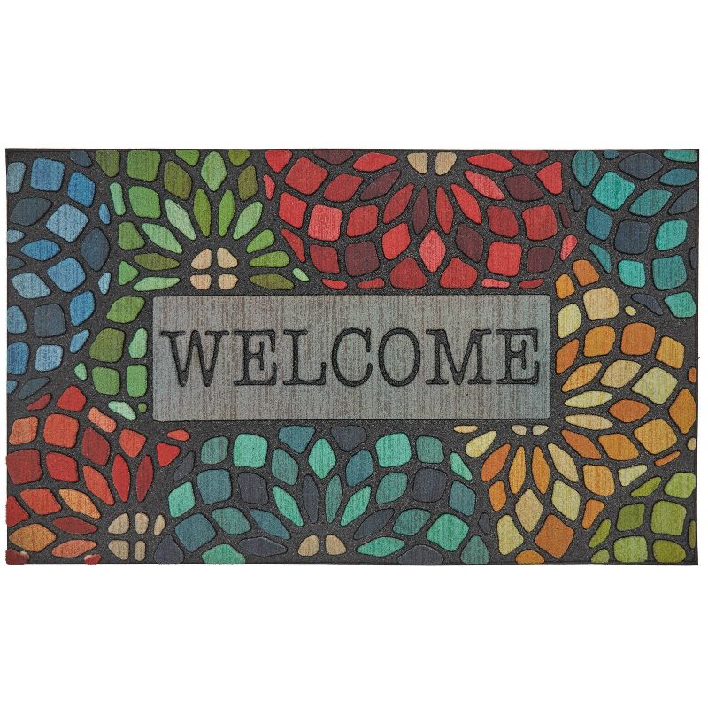 1&#39;6&#34;x2&#39;6&#34; &#39;Welcome&#39; Stained Glass Floret Doorscapes Mat - Mohawk, 1 of 10