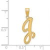Black Bow Jewelry 14k Yellow Gold, Mimi Collection, Small Script Initial J Pendant - 4 of 4