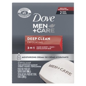 Dove Men+Care Men's Bar Soap Deep Clean, 3.75 oz, 2 Bars - 1 of 4