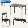 Dining Table Set for 4, Kitchen Table with Upholstered Chairs and Bench, Wood Rectangular Dining Table and Chairs Set for Home - 2 of 4