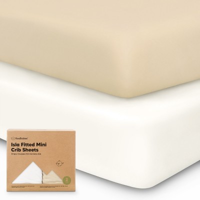 KeaBabies 2-Pack Isla Mini Crib Sheets, Pack and Play Sheets Fitted, Pack N Play Sheets, Fitted Crib Sheet