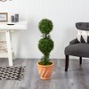 Nearly Natural 40-in Boxwood Double Ball Topiary Artificial Tree in Terra-Cotta Planter (Indoor/Outdoor) - 4 of 4