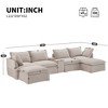 131" Oversized Modular U-Shaped Sectional Sofa with 2 Movable Ottomans, Flip-Top Console with Storage & USB Charger, Hidden Cup Holder - 3 of 4