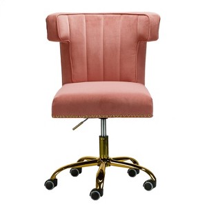 Puvis Upholstered Task Desk Chair Adjustable Swivel Home Office Chair  | Karat Home - 1 of 4