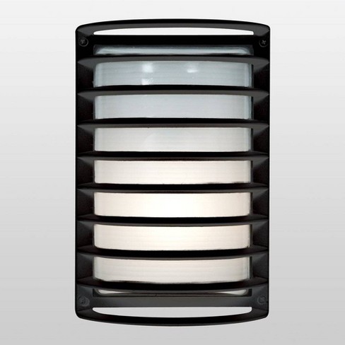 11 Bermuda Led Outdoor Wall Light With Ribbed Frosted Glass Shade