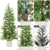 2Pcs Artificial Cedar Topiary Trees with White Pot,Faux Plants,UV Resistant Fake Evergreen,Artificial Christmas Tree for Outdoor Indoor Door Garden - 3 of 4