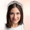 Unique Bargains Girl's Retro Flower Knotted Non-slip Wide Headband Pink 5"x2.09" 1 Pc - 2 of 4