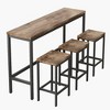 4pcs/set Kitchen Dining Table And Chairsset 3pcs Chairs With 1pc Well-crafted Table For Home, Kitchen Dining Room - 2 of 3