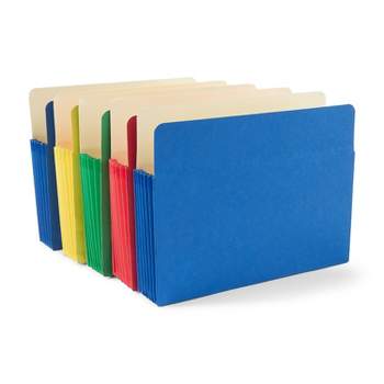 MyOfficeInnovations Paper Stock File Pockets 5-1/4" Expansion Letter Asst Colors 5/PK 765503