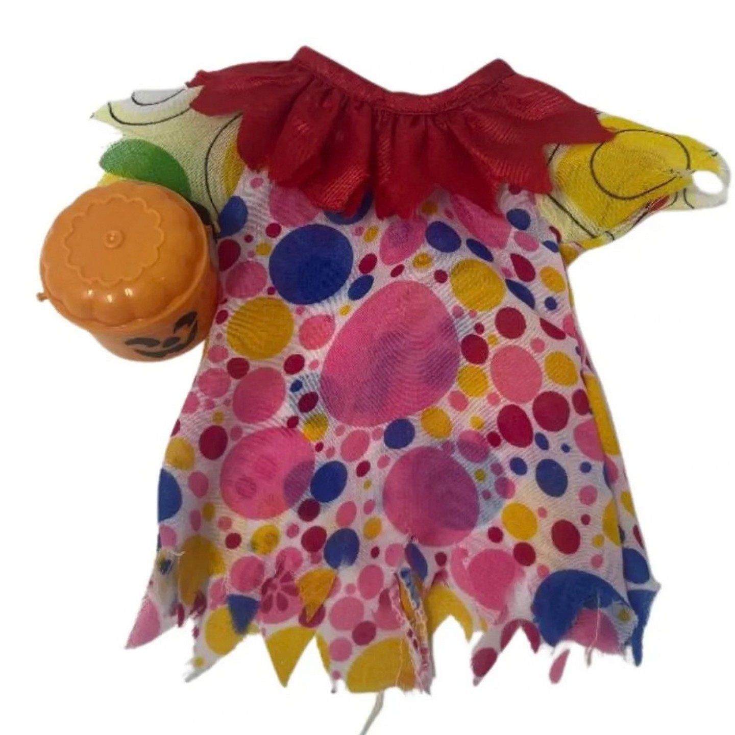 Детские аксессуары для кукол Doll Clothes Superstore Clown Costume Dress for 12 Inch Baby Alive Dolls – Halloween Outfit with Trick-or-Treat Bucket — фото 1