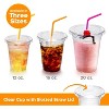 Inspire Home & Pantry Plastic Cups with Lids | BULK SAVINGS Smoothie Cup, Iced Coffee, Soda | Crystal Clear Cups - 4 of 4