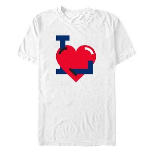 Men's NEFF LA Fire Large Heart T-Shirt - 1 of 3