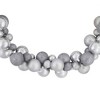 Northlight 3-Finish Shatterproof Ball Christmas Garland - 6' x 3.5" - Silver - Unlit - 4 of 4