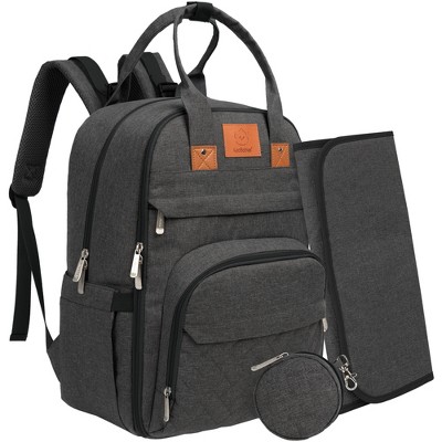 KeaBabies Diaper Bag with Changing Pad - Waterproof Baby Bag, Travel Diaper Bags, Baby Diaper Bag Backpack (Charcoal)