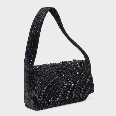 Embellished Flap Shoulder Bag - A New Day Black - image 3