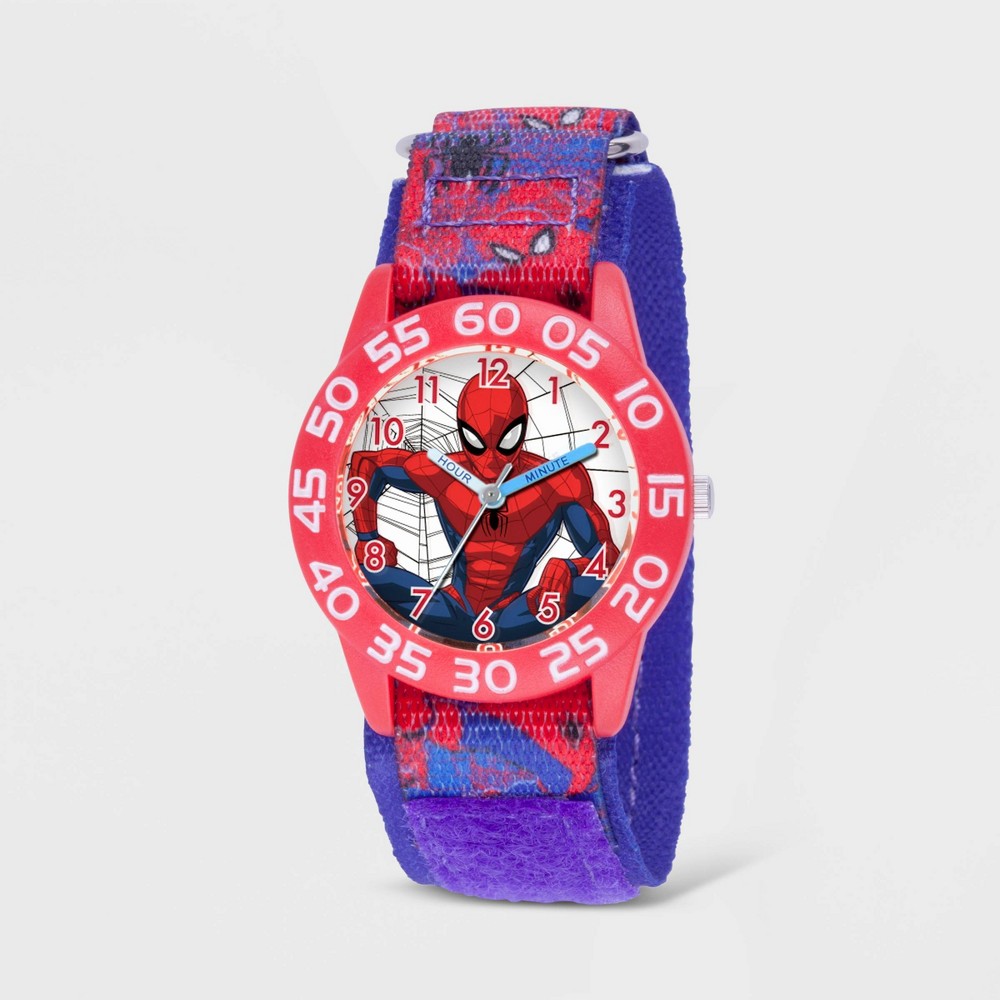 Photos - Wrist Watch MARVEL Kids'  Spider-Man Plastic Time Teacher Watch - Blue nickel 