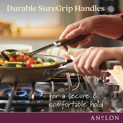 Bronze Hard-Anodized Nonstick Fry Pan Set with Ceramic Coating