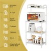 SEVOBAL Kitchen Storage Four Tier Microwave Rack with Hanging Rod and Mesh Shelves for Kitchen Organization, White, 25.69"*9.78"*17.81" - 3 of 4