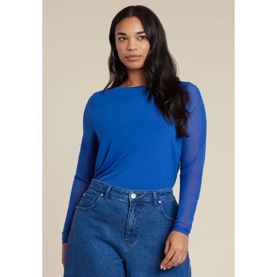 ELOQUII Sheer Sleeve Tee