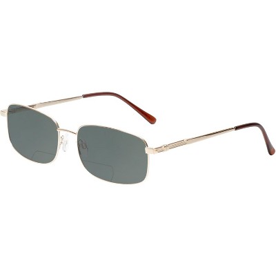 Enhance BIG&TALL EN4106 Men's Polarized Bi-Focal Sunglasses 41 Options Gold 60mm Green Mirror +1.00