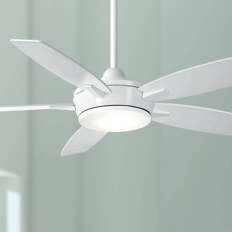 52" Minka Aire Modern Indoor Ceiling Fan with LED Light Remote Control White Etched Opal Glass for Living Room Kitchen Bedroom, 2 of 7