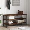 vidaXL Shoe Bench Smoked Oak 39.4 in.x15.2 in.x19.3 in. Engineered Wood - 3 of 4
