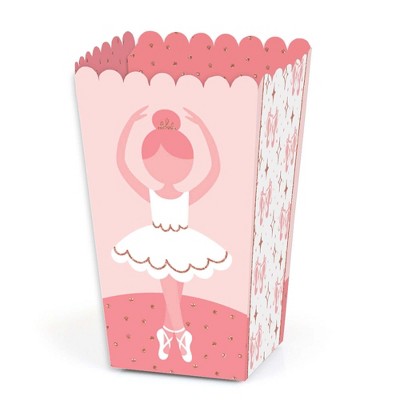 Big Dot of Happiness Tutu Cute Ballerina - Ballet Birthday Party or Baby Shower Favor Popcorn Treat Boxes - Set of 12