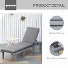 76.8'' Chaise Lounge Chair for Outdoor, Patio Recliner with 4-Position Adjustable Backrest and Cushion Gray - 3 of 4