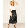 INSPIRE CHIC Women's Floral Elastic Waist Tiered Ruffle Boho Midi Skirts - 4 of 4