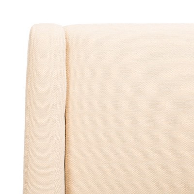 Elegant Transitional Sloping Armchair in Natural Cream with Cherry Mahogany Legs
