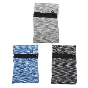Unique Bargains Universal ArmBand Case Cell Phone Holder Black Blue Gray 5.91''x3.94'' 3Pcs - 1 of 4