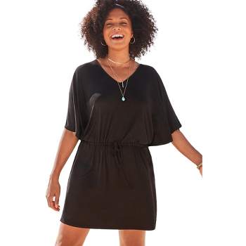 Swimsuits for All Women's Plus Size Layla Flutter Sleeve Tunic Cover Up